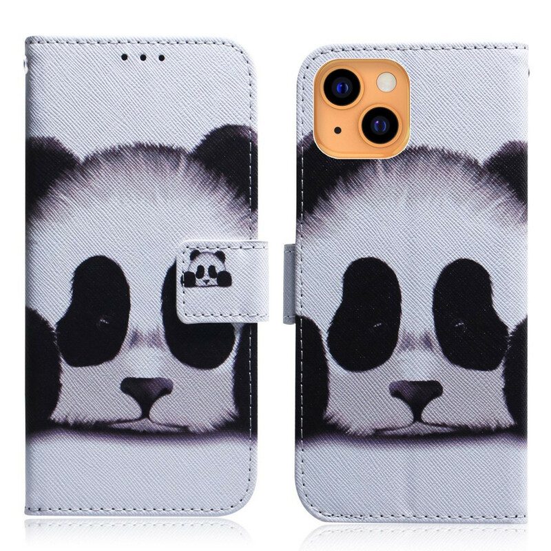 Custodia in pelle iPhone 13 Mini Faccia Da Panda