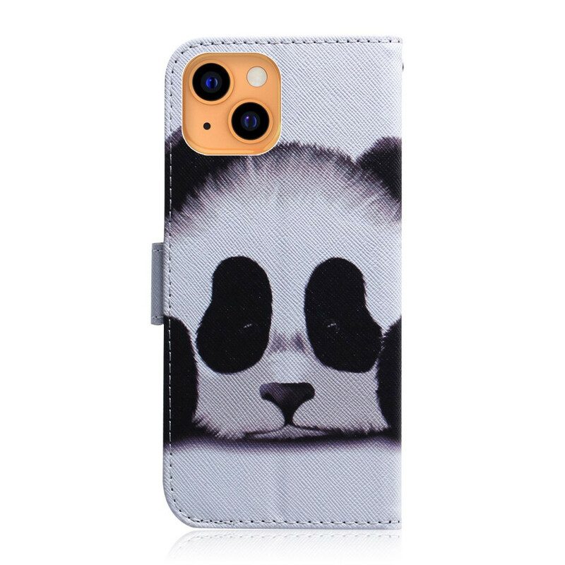 Custodia in pelle iPhone 13 Mini Faccia Da Panda