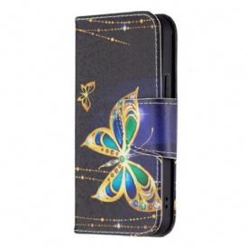 Custodia in pelle iPhone 13 Mini Farfalla Magica