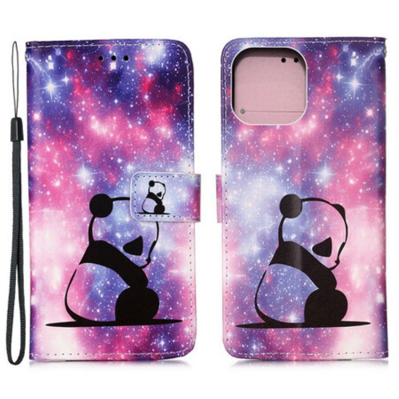 Custodia in pelle iPhone 13 Mini Galassia Panda