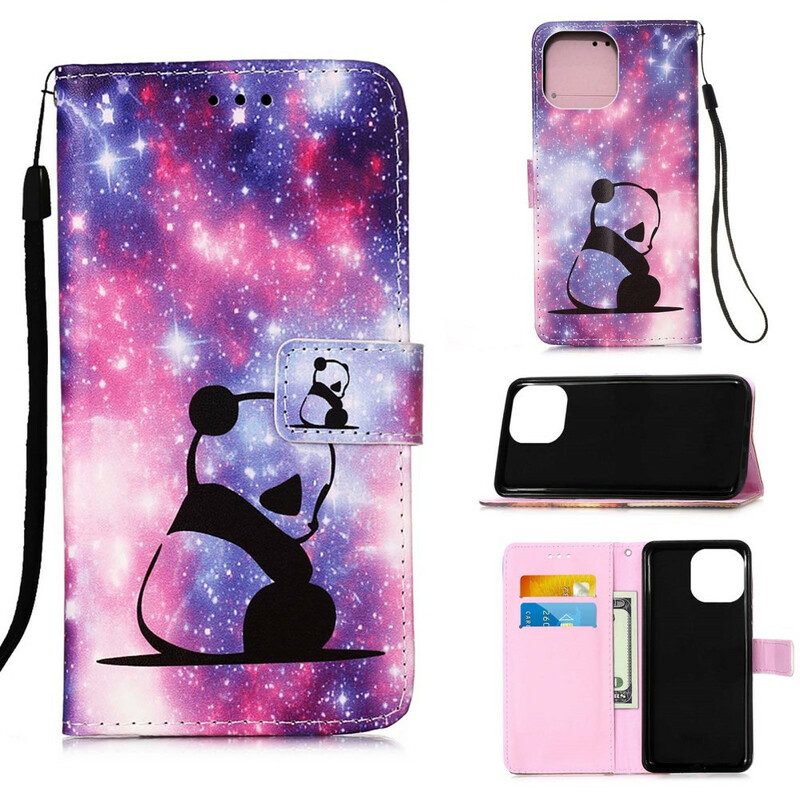 Custodia in pelle iPhone 13 Mini Galassia Panda