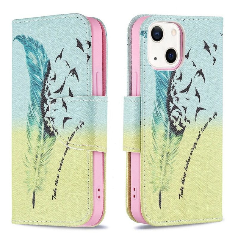 Custodia in pelle iPhone 13 Mini Impara A Volare