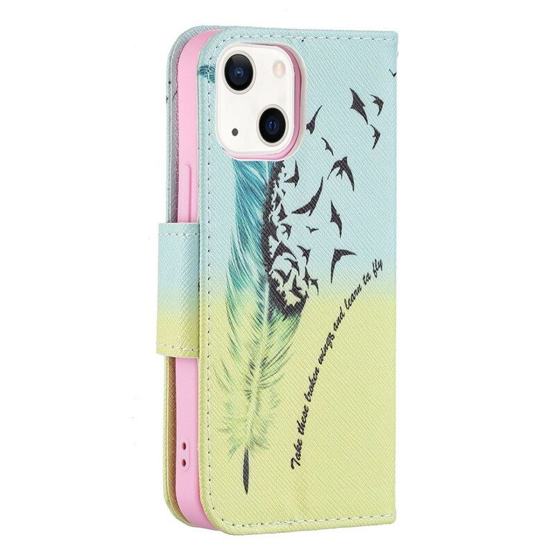 Custodia in pelle iPhone 13 Mini Impara A Volare