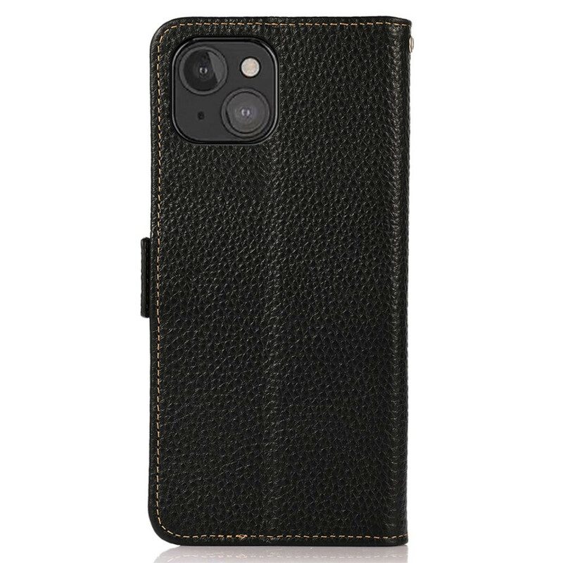 Custodia in pelle iPhone 13 Mini Khazneh Pelle Di Litchi