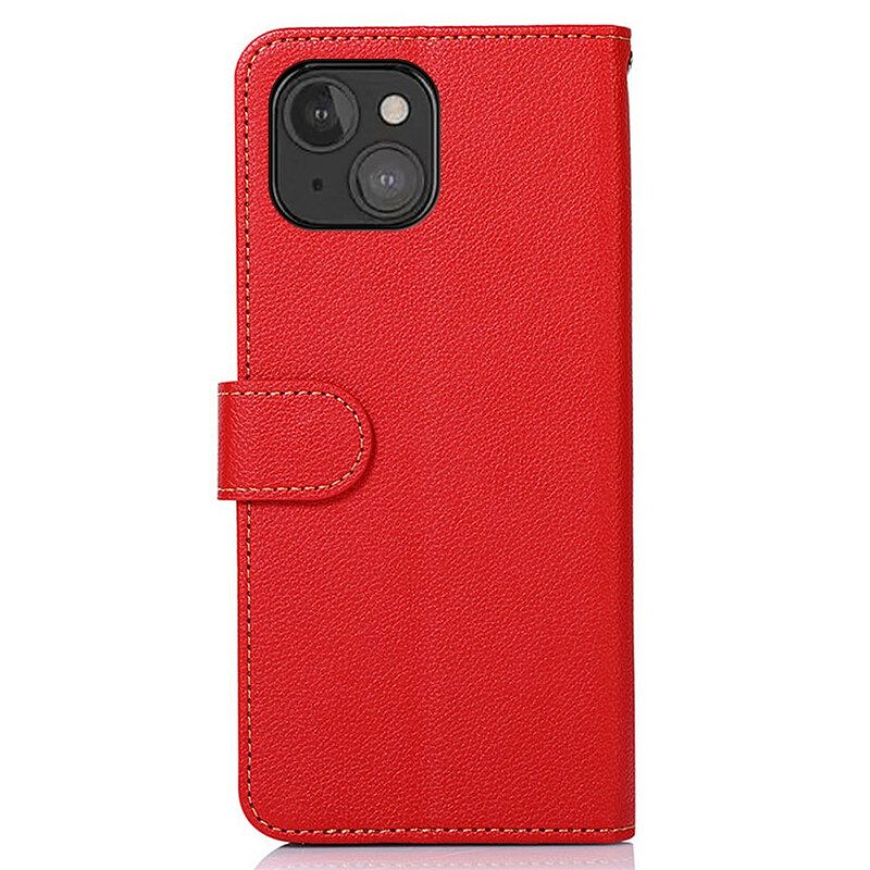 Custodia in pelle iPhone 13 Mini Lychee Style Rfid Khazneh