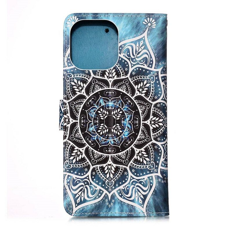 Custodia in pelle iPhone 13 Mini Mandala Nel Cielo