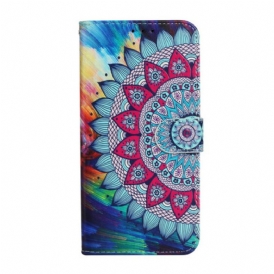 Custodia in pelle iPhone 13 Mini Mandala Ultra Colorato