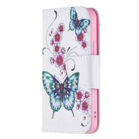 Custodia in pelle iPhone 13 Mini Meravigliose Farfalle