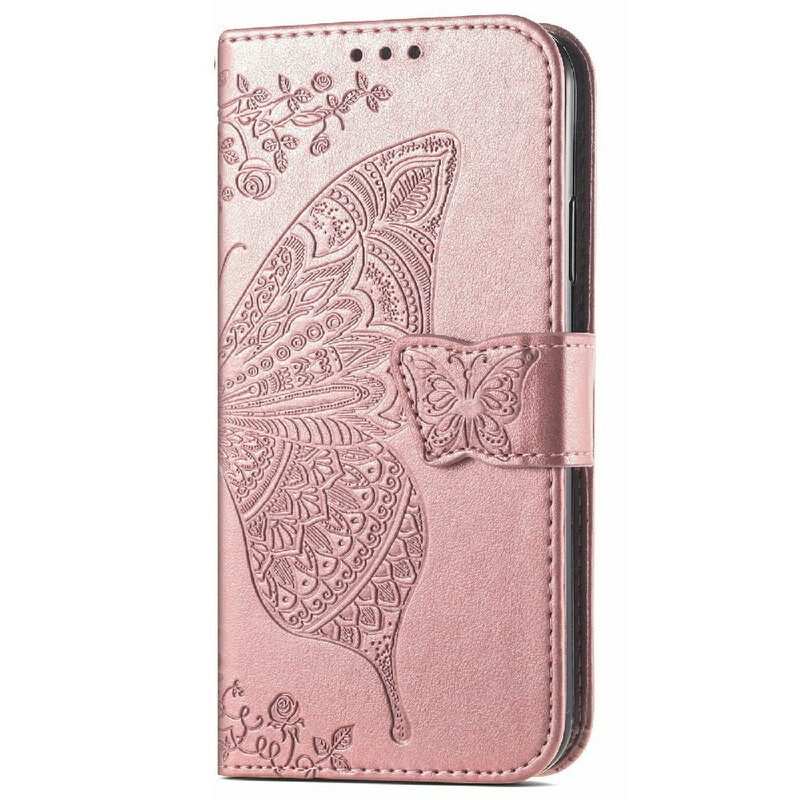 Custodia in pelle iPhone 13 Mini Mezze Farfalle