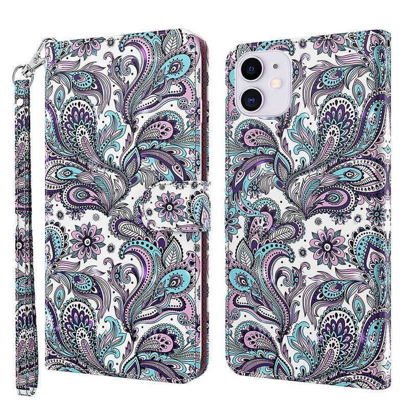 Custodia in pelle iPhone 13 Mini Modelli Di Fiori