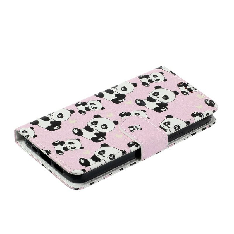 Custodia in pelle iPhone 13 Mini Panda Multipli