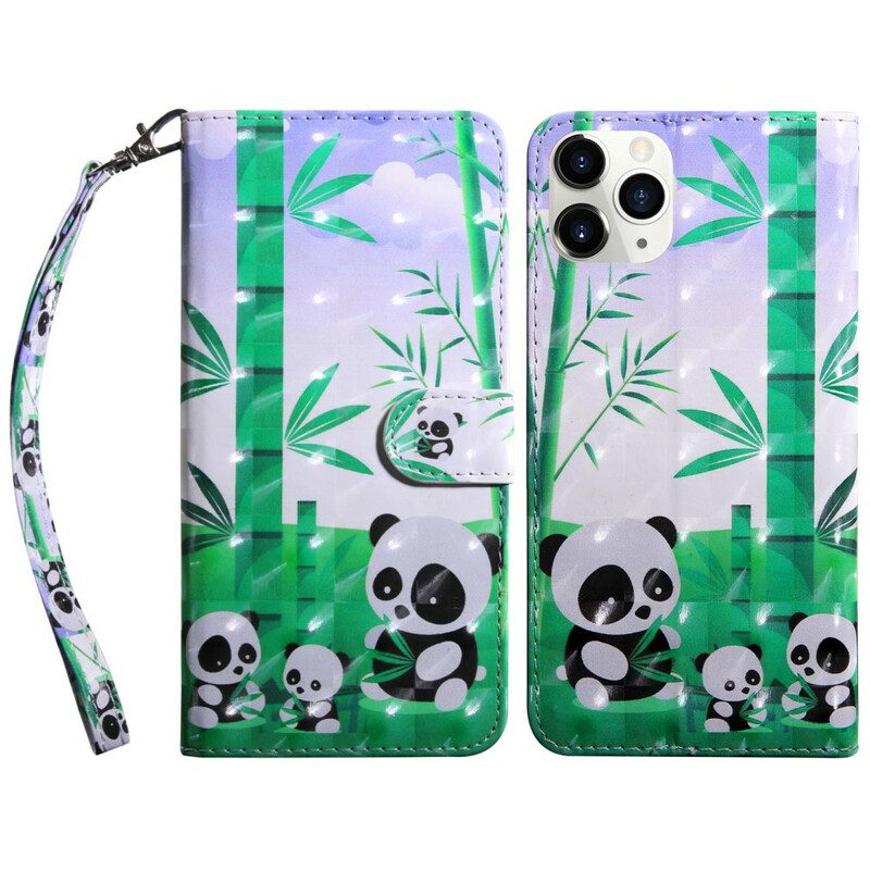 Custodia in pelle iPhone 13 Mini Panda Punto Luce