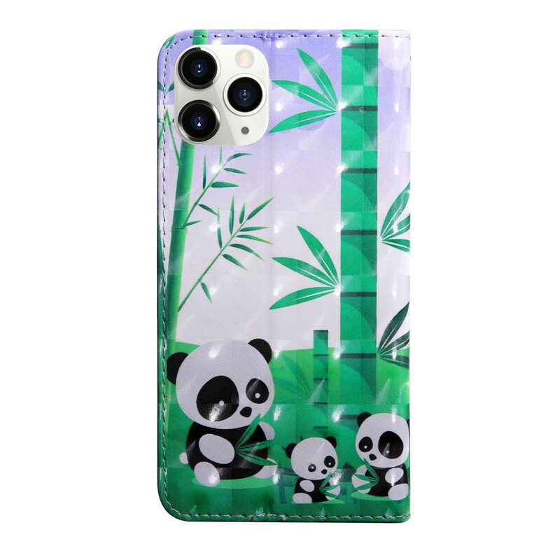 Custodia in pelle iPhone 13 Mini Panda Punto Luce