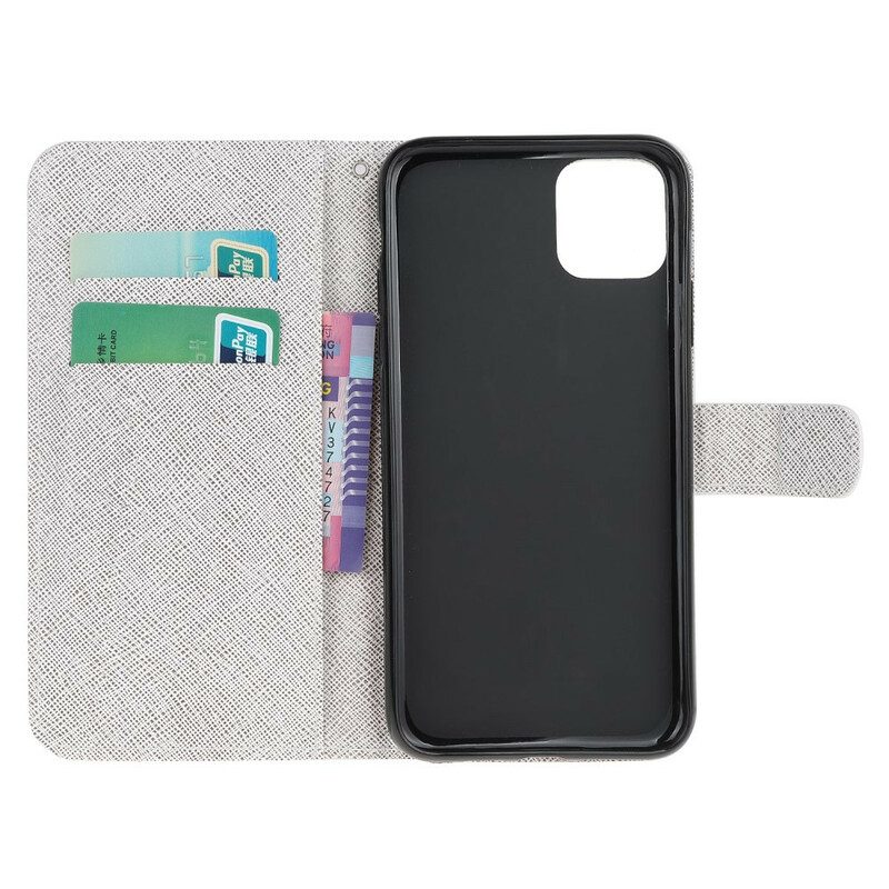 Custodia in pelle iPhone 13 Mini Piuma Con Cordino