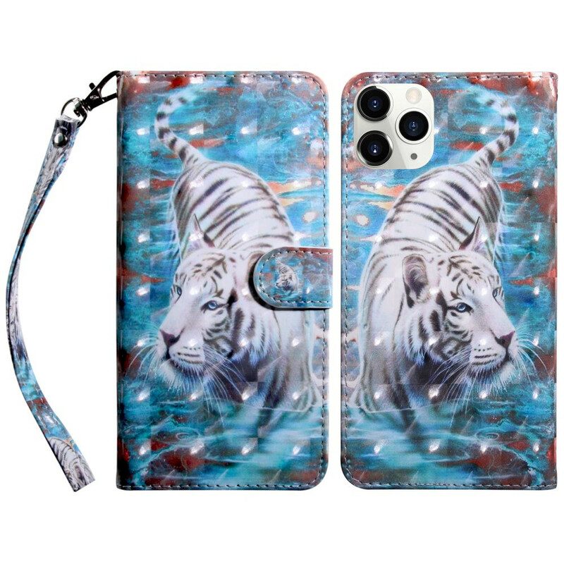 Custodia in pelle iPhone 13 Mini Punto Luminoso Lucien La Tigre