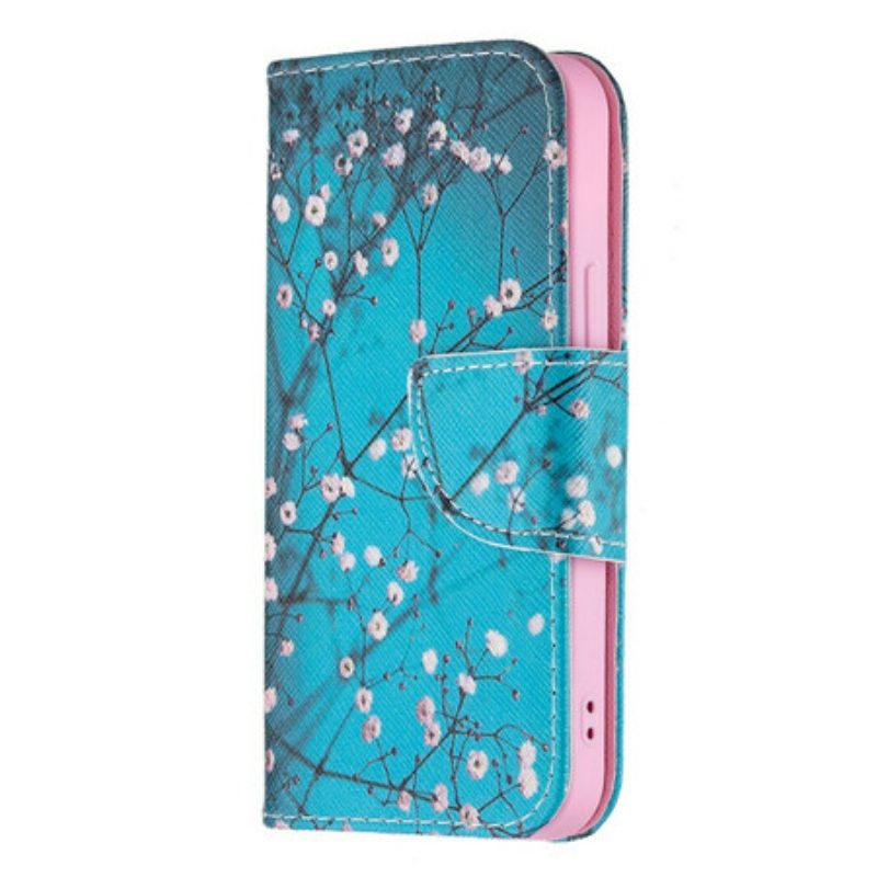 Custodia in pelle iPhone 13 Mini Ramo Fiorito