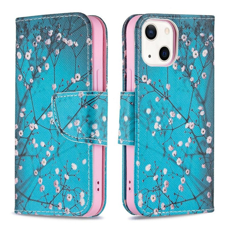 Custodia in pelle iPhone 13 Mini Ramo Fiorito