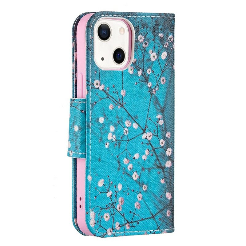 Custodia in pelle iPhone 13 Mini Ramo Fiorito