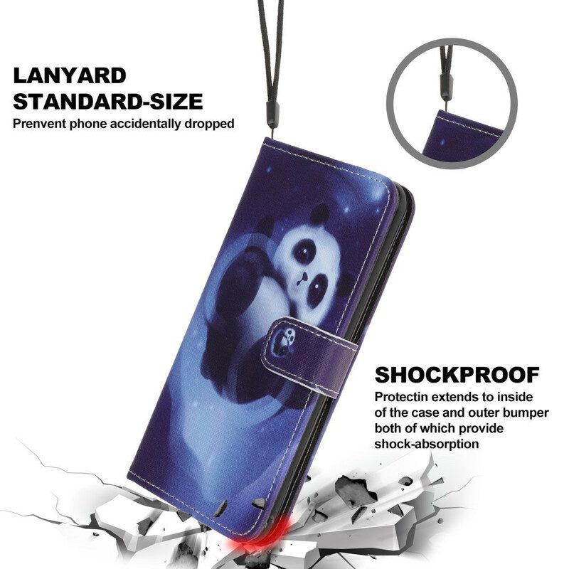 Custodia in pelle iPhone 13 Mini Spazio Panda