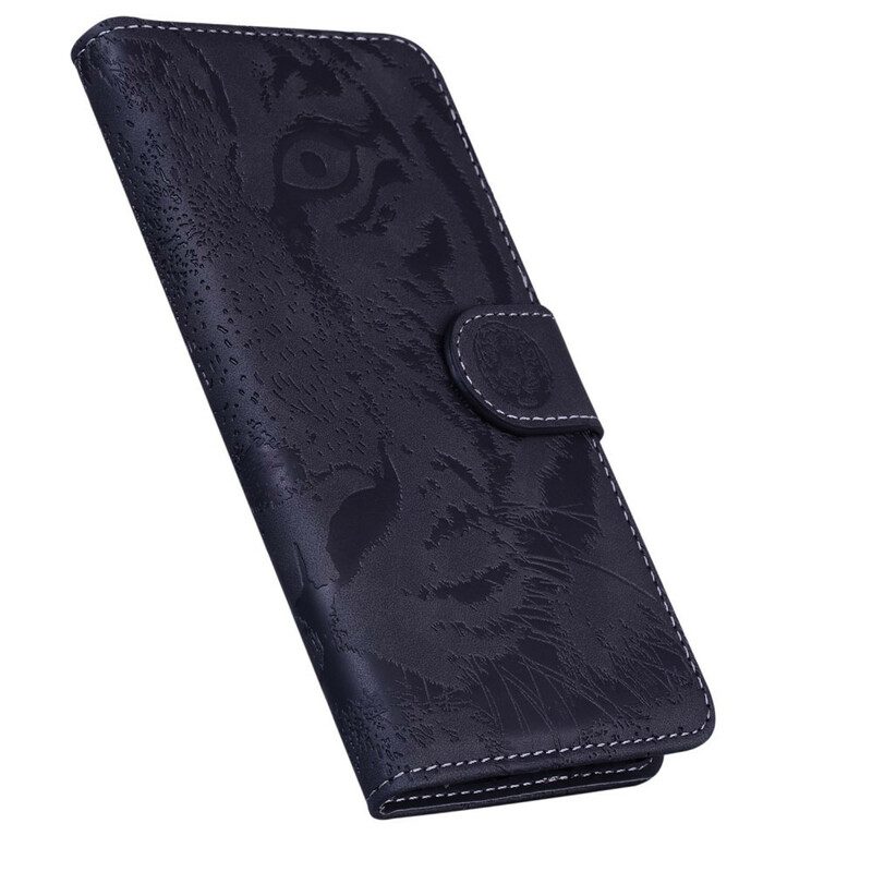 Custodia in pelle iPhone 13 Mini Stampa Faccia Di Tigre