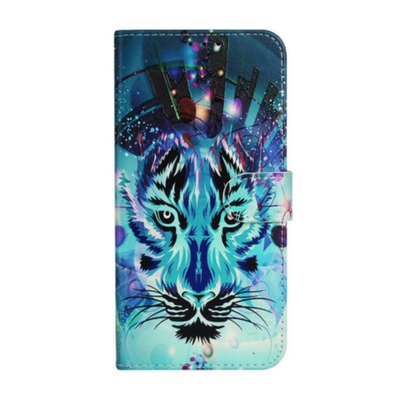 Custodia in pelle iPhone 13 Mini Tigre Di Ghiaccio