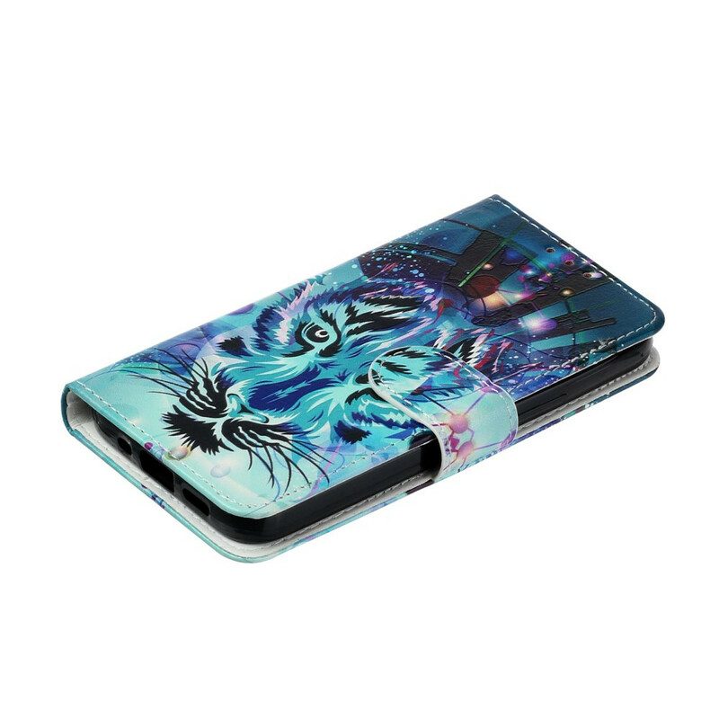 Custodia in pelle iPhone 13 Mini Tigre Di Ghiaccio