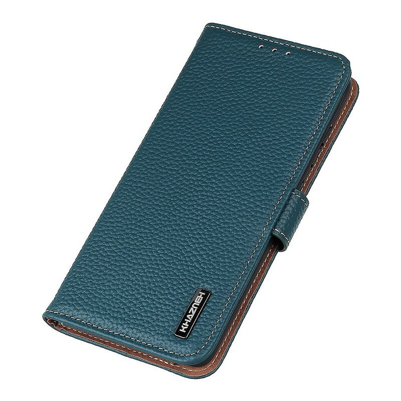 Custodia in pelle iPhone 13 Mini Vera Pelle Di Litchi Khazneh