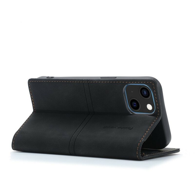 Folio Cover iPhone 13 Mini Custodia in pelle Chiusura Magnetica Con Cuciture In Pelle Stile