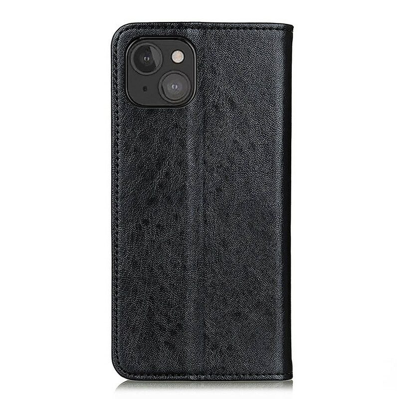 Folio Cover iPhone 13 Mini Custodia in pelle Crosta Di Pelle Testurizzata