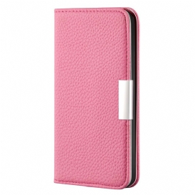 Folio Cover iPhone 13 Mini Custodia in pelle Ecopelle Litchi Ultra Chic