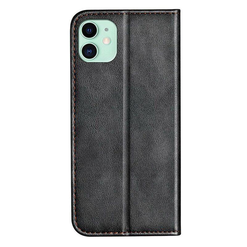 Folio Cover iPhone 13 Mini Custodia in pelle Effetto Pelle Bicolore