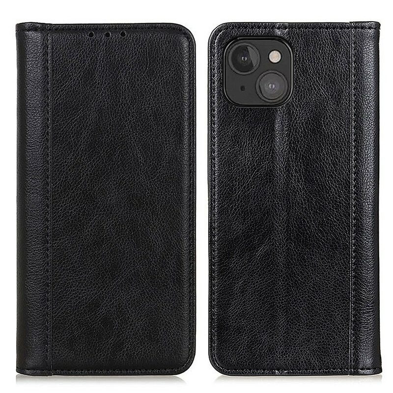 Folio Cover iPhone 13 Mini Custodia in pelle Eleganza Split Litchi Leather