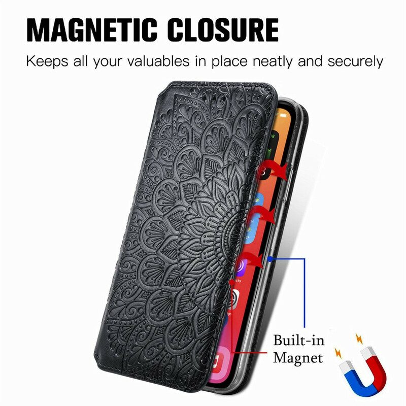 Folio Cover iPhone 13 Mini Custodia in pelle Mandala