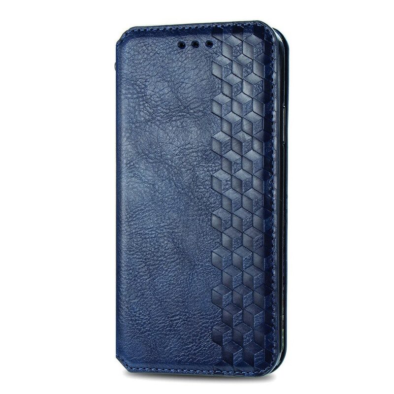 Folio Cover iPhone 13 Mini Custodia in pelle Texture Diamante Effetto Pelle