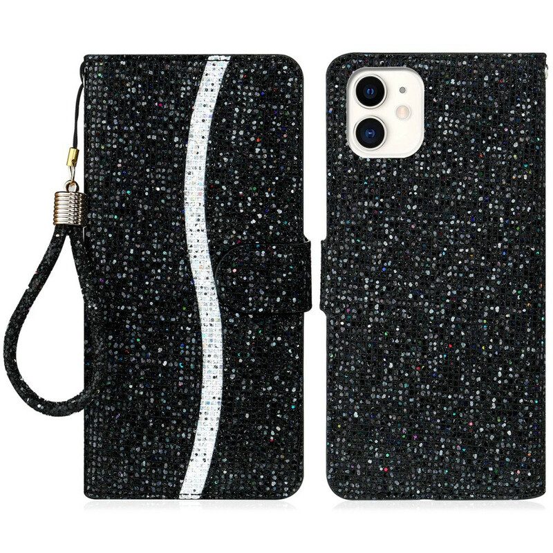 Folio Cover iPhone 13 Mini Design A S Con Paillettes