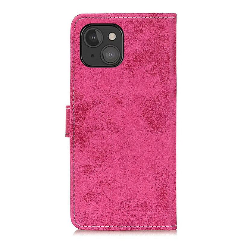 Folio Cover iPhone 13 Mini Effetto Pelle Vintage