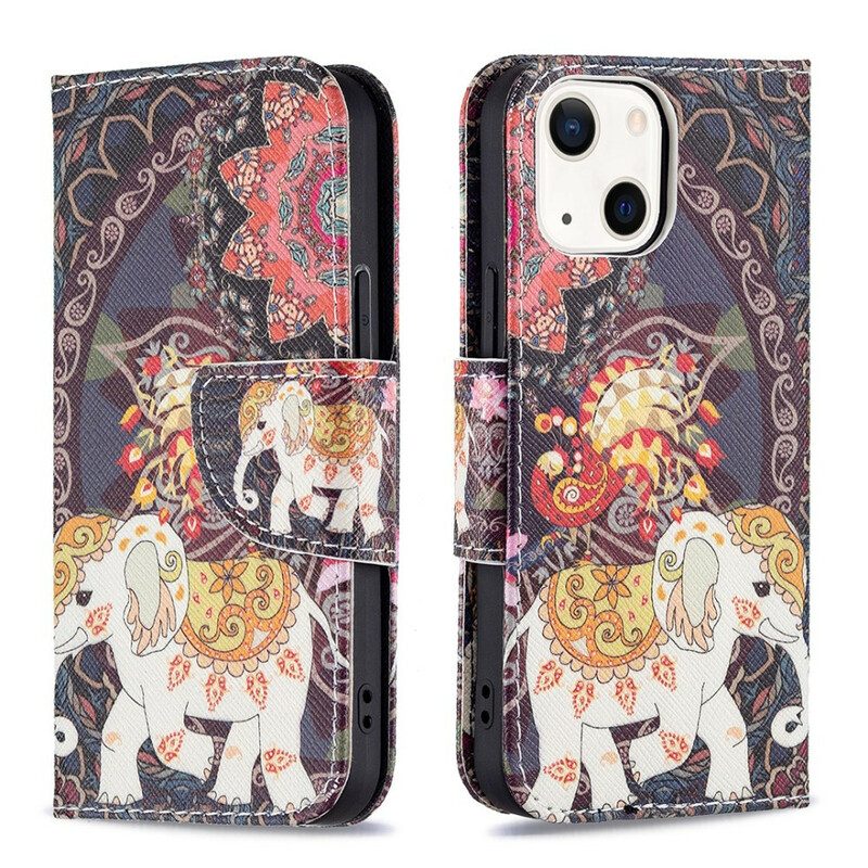 Folio Cover iPhone 13 Mini Elefante Indiano