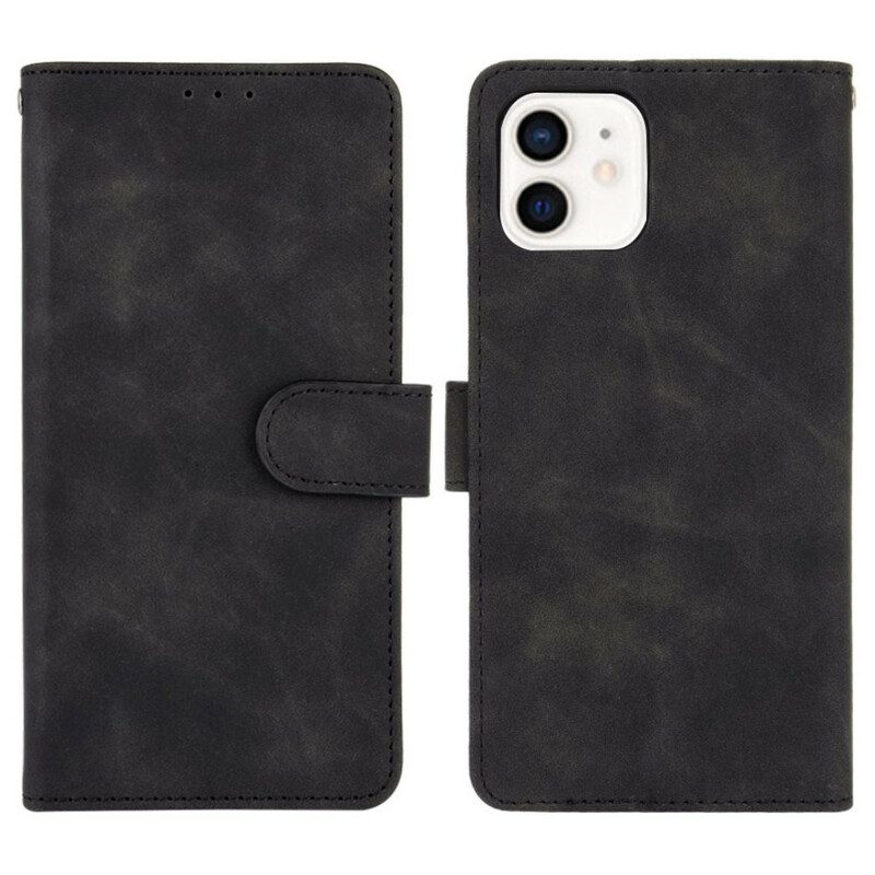 Folio Cover iPhone 13 Mini Tocco Di Pelle