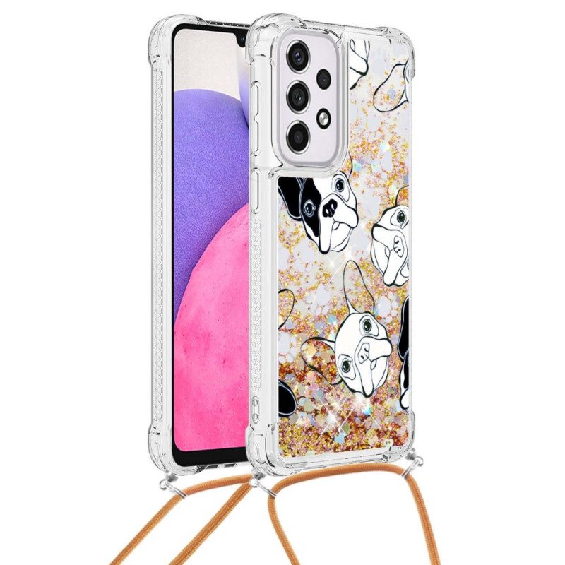 Cover Samsung Galaxy A33 5G Cani Con Coulisse Di Paillettes