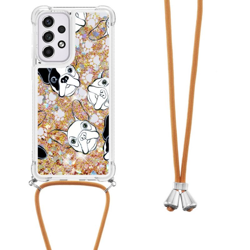 Cover Samsung Galaxy A33 5G Cani Con Coulisse Di Paillettes