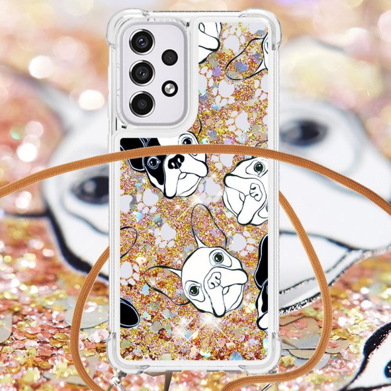 Cover Samsung Galaxy A33 5G Cani Con Coulisse Di Paillettes