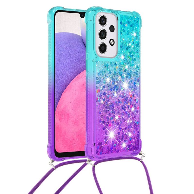 Cover Samsung Galaxy A33 5G Cordoncino In Silicone Glitterato