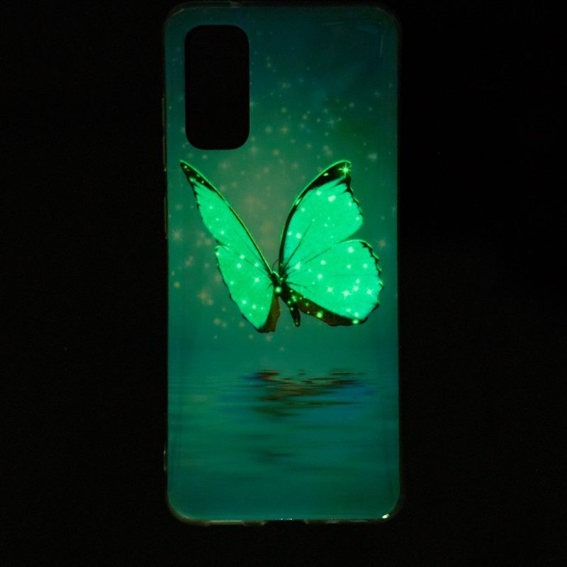 Cover Samsung Galaxy A33 5G Farfalla Blu Fluorescente