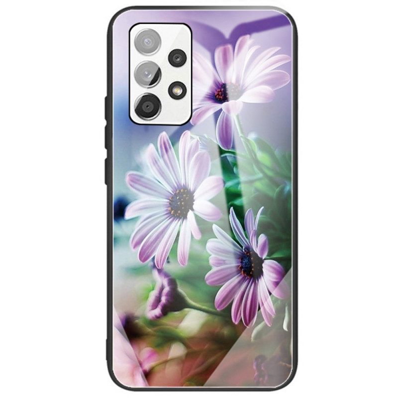 Cover Samsung Galaxy A33 5G Fiori In Vetro Temperato