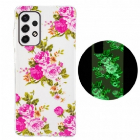 Cover Samsung Galaxy A33 5G Fiori Liberty Fluorescenti