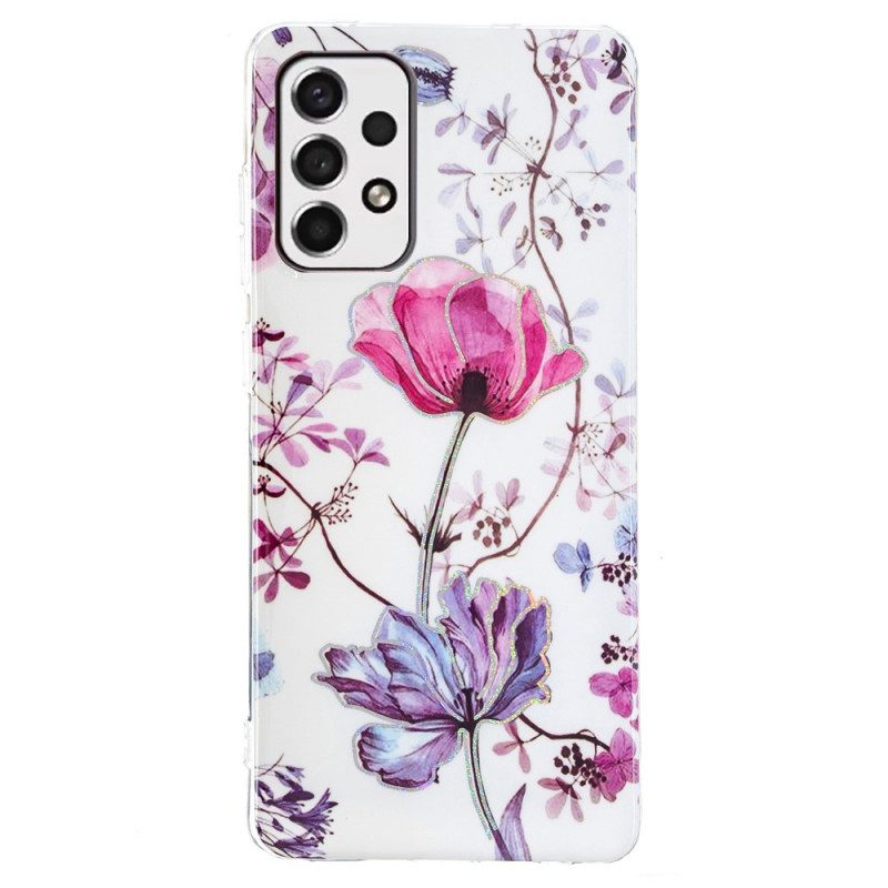 Cover Samsung Galaxy A33 5G Fiori Marmorizzati