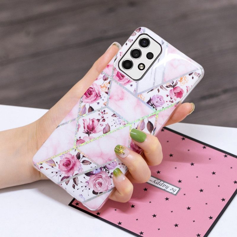 Cover Samsung Galaxy A33 5G Fiori Marmorizzati