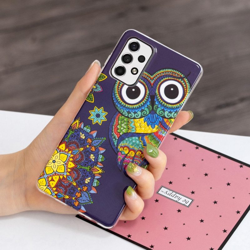 Cover Samsung Galaxy A33 5G Mandala Gufo Fluorescente