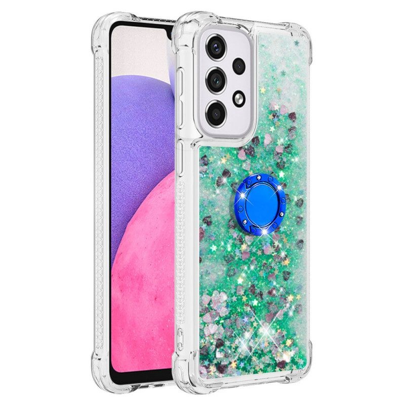 Cover Samsung Galaxy A33 5G Paillettes Con Supporto Ad Anello