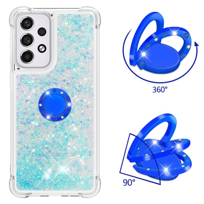 Cover Samsung Galaxy A33 5G Paillettes Con Supporto Ad Anello